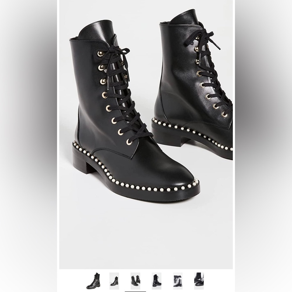Sold out Stuart Weitzman Sondra boots with the pearl edges everyone loves.